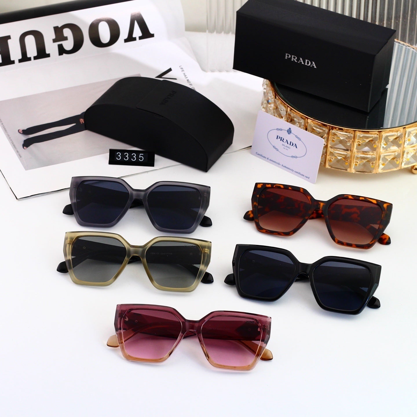 Polarized Sunglasses Personality Cat-Eye Square Frame Sunglasses  3335