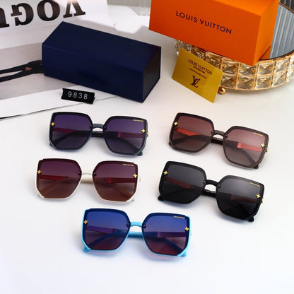 Oversized Polygonal Sunglasses with Star Accents 3338