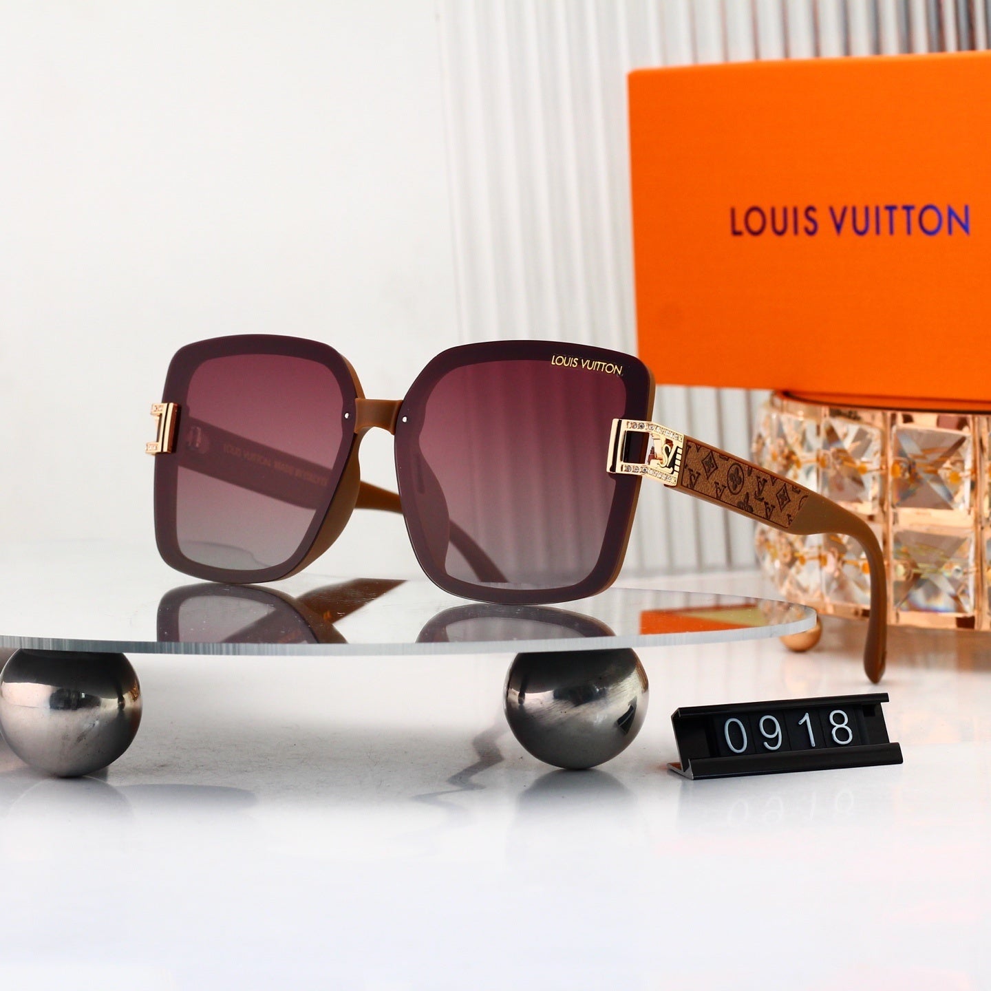 Oversized Sunglasses with Monogram Side Detail  0918