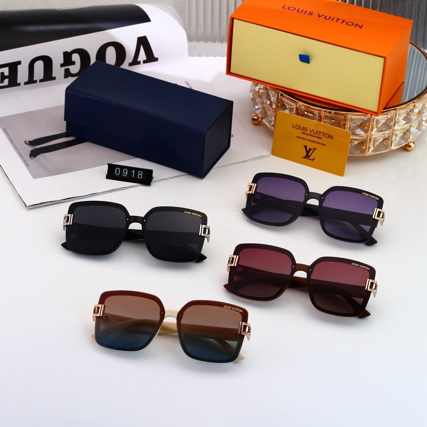 Oversized Sunglasses with Monogram Side Detail  0918