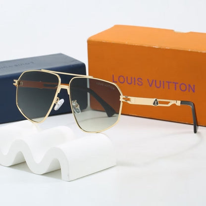 Metal Vanguard Double Bridge Aviator Sunglasses