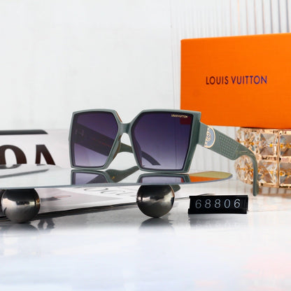 Geometric Hollow-out Metal Decorated Sunglasses 68806