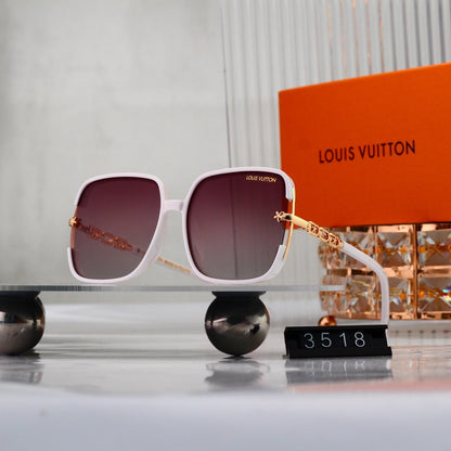Oversized Sunglasses with Metal Chain Detail (Model 3518)