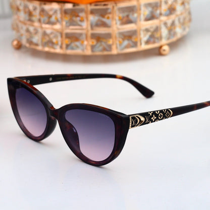 V-Logo Cat Eye Sunglasses with Monogram Temples (Model 3880)
