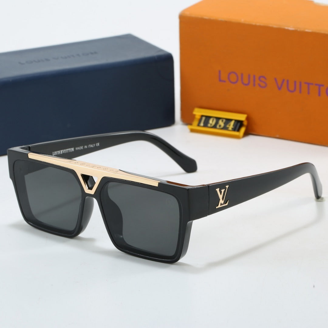 Geometric Vanguard Oversized Sunglasses with Metal Triangle Detail (Model 1984)