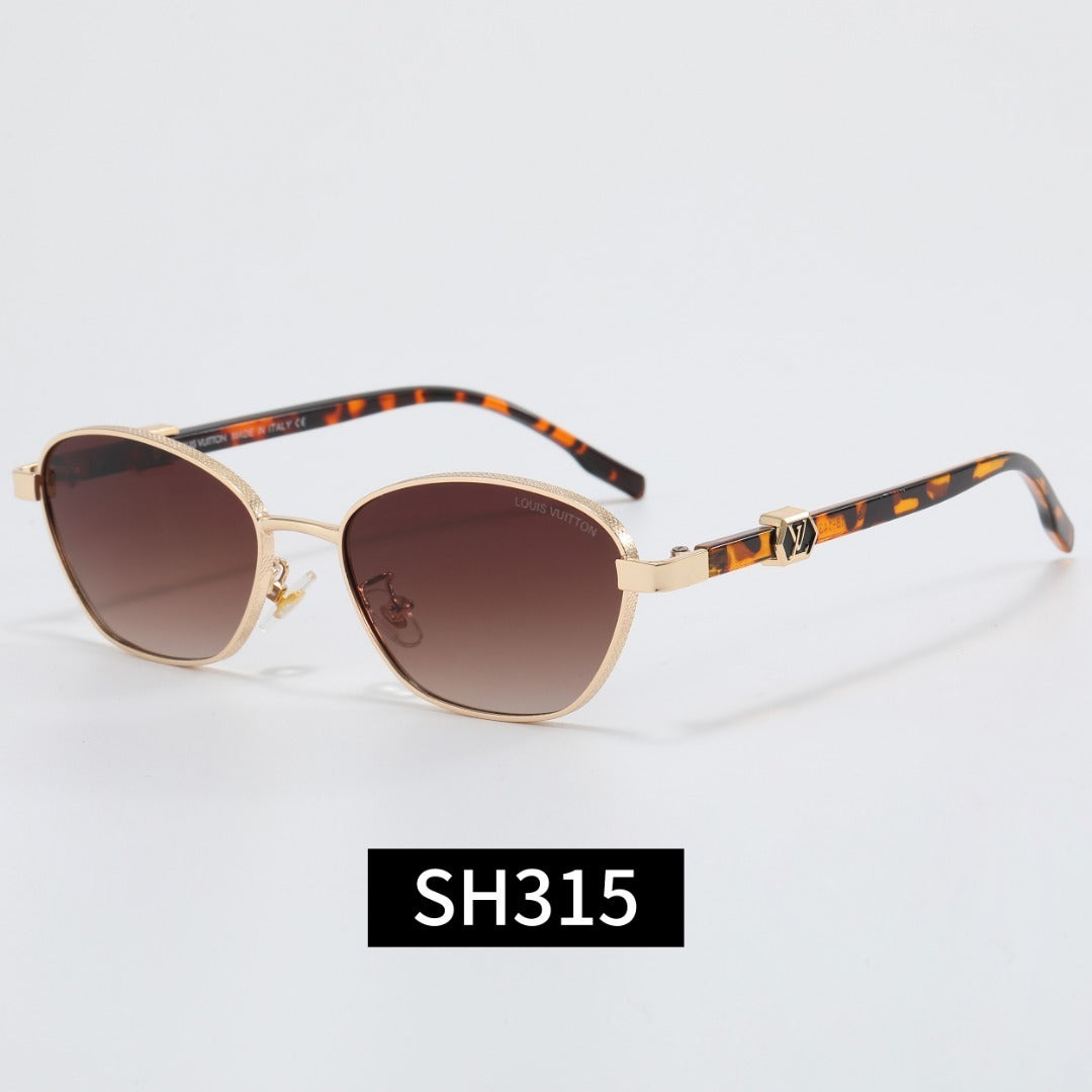 Thin Metal Frame Geometric Sunglasses SH315