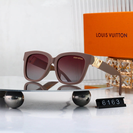 Square Sunglasses with Metal Side Detail  6163
