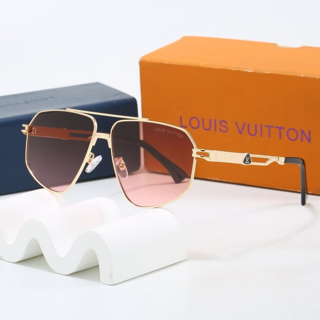 Metal Vanguard Double Bridge Aviator Sunglasses