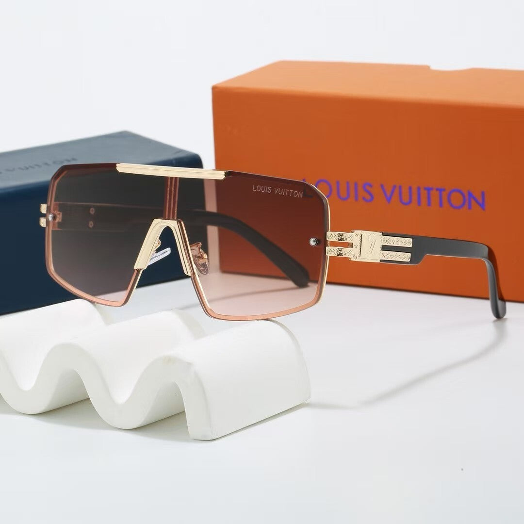 Shield Sunglasses with Side Metal Logo