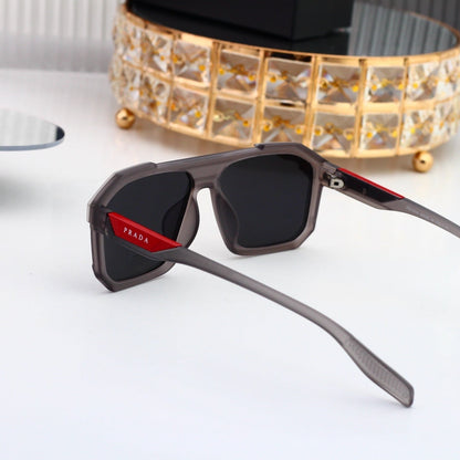 Fashion Metal Polygon Sunglasses With Logo 6112